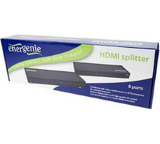 Разветвитель HDMI Cablexpert EnerGenie DSP-HDMI-81 HD19F/8x19F, 1 компьютер - 8 мониторов DSP-HDMI-81