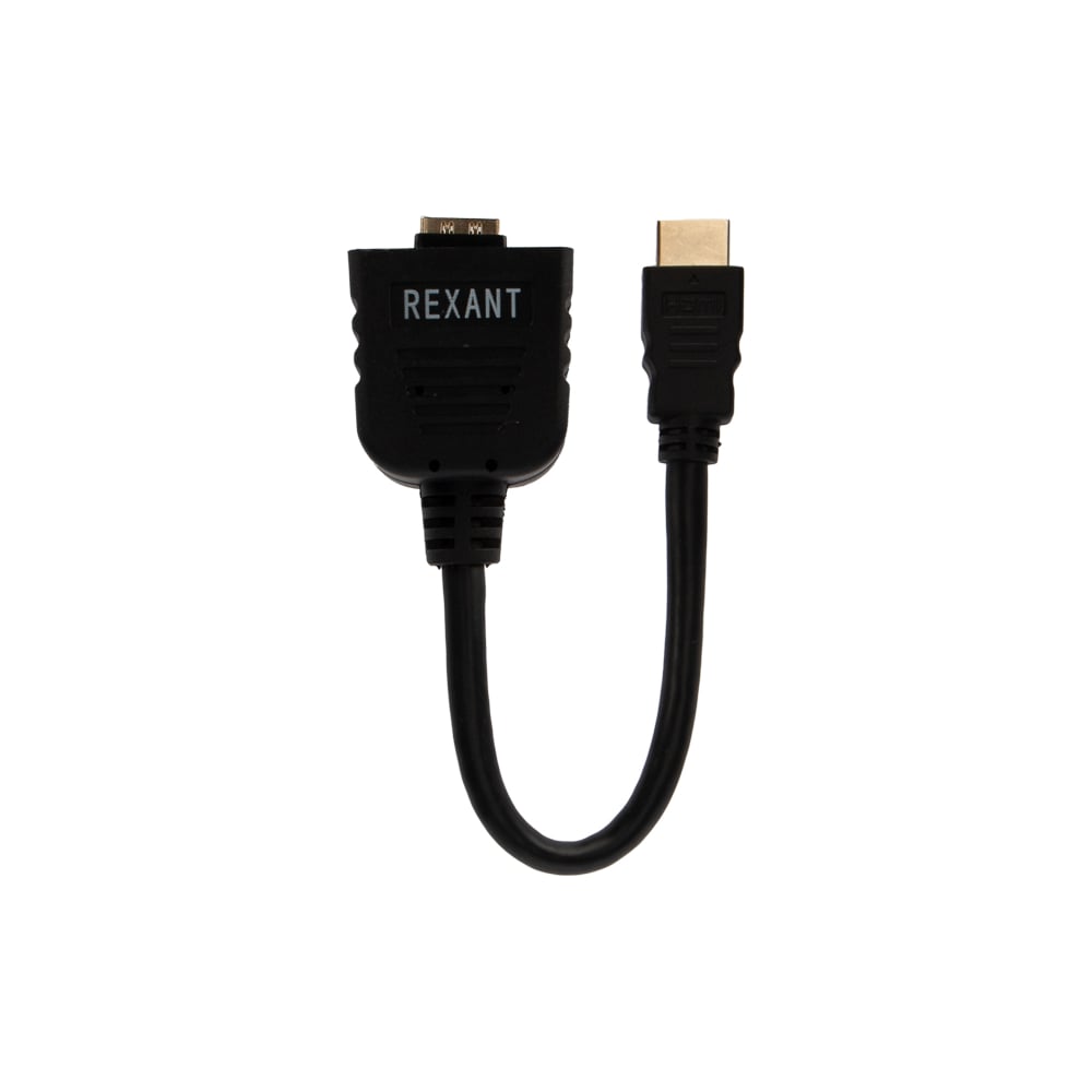 Разветвитель REXANT штекер HDMI - 2 гнезда HDMI с проводом, черный 17 ...