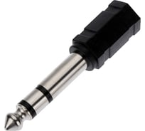 Переходник штекер REXANT стерео 6,3 мм - гнездо стерео 3,5 мм, пластик 50 шт 14-0202