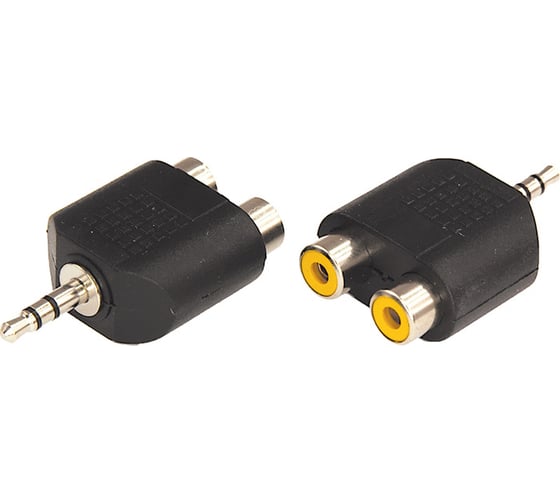 Переходник аудио REXANT штекер 3,5мм - RCA 2 гнезда 06-0161-A