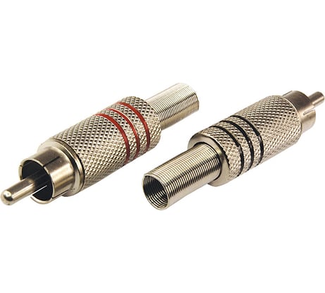 Разъем аудио REXANT штекер RCA под винт, металл Silver 2 шт 06-0151-A2