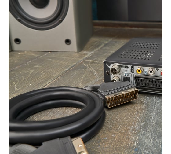 Кабель REXANT SCART - SCART 21pin 1.5м Gold 06-3075
