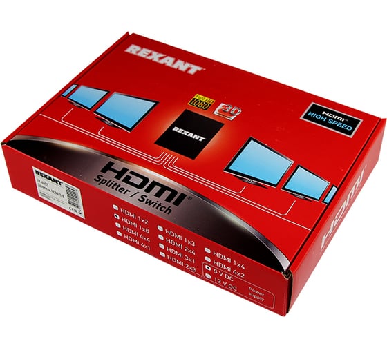 Делитель HDMI REXANT на 8 гнезд HDMI 1080P металл 17-6903