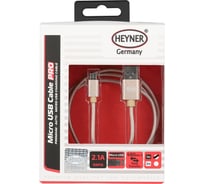 Кабель Heyner Премиум Micro USB 2.0, до 480 Mb/сек 1м Золотой 511550