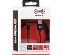 Кабель Heyner Премиум Micro USB 2.0, до 480 Mb/сек 1м Черный 511530