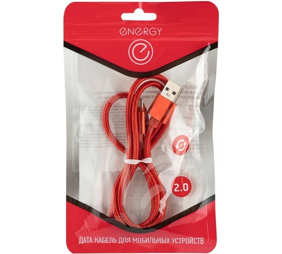 Кабель ENERGY ET-26 USB/MicroUSB, цвет - красный 104105