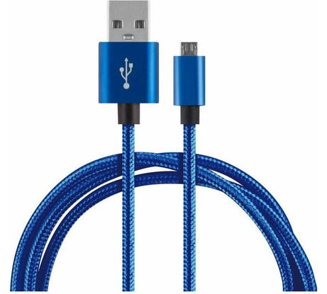 Кабель ENERGY ET-27 USB/MicroUSB, цвет - синий 104108