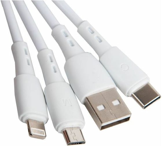 Кабель USB Borofone BX71 Shengda для Lightning, Micro USB, Type-C, 2.0A, длина 1м, белый 903689