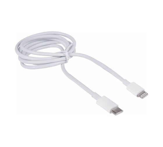 Кабель SONNEN USB Type-C-Lightning с поддержкой быстрой зарядки для iPhone, белый, 1м, медный 513612