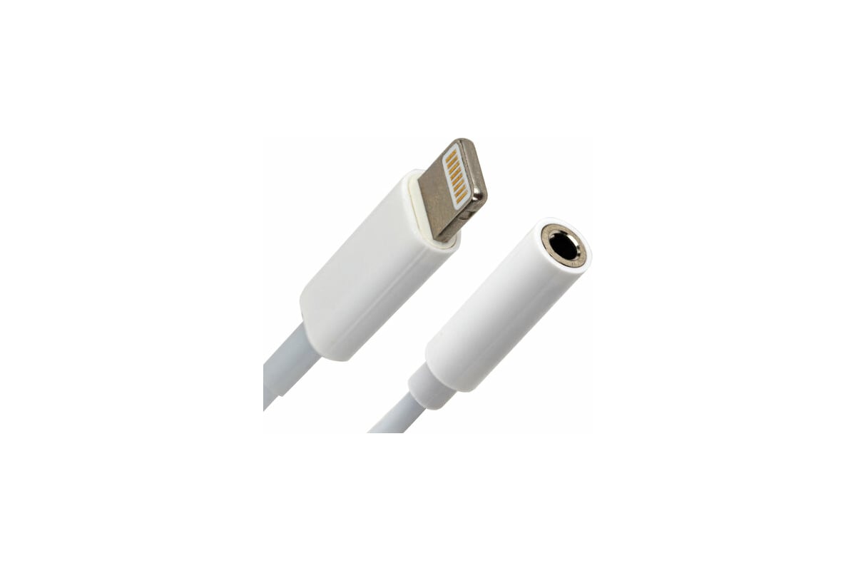 Переходник для наушников SONNEN с iPhone LIGHTNING на AUX MINI JACK 3.5 мм,  0,1 м, белый 513565 - выгодная цена, отзывы, характеристики, фото - купить  в Москве и РФ