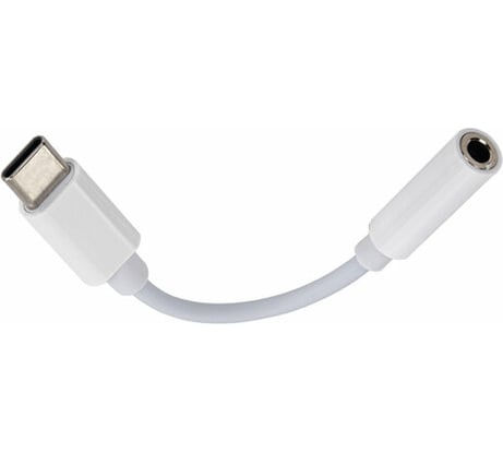 Переходник для наушников SONNEN с Type-C на AUX MINI JACK 3.5мм, 0,1 м, белый 513566