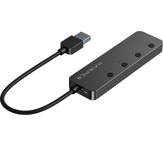 USB концентратор Harper HUB-04MB Black H00003293