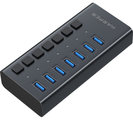 USB концентратор Harper HUB-07MB Black H00003295