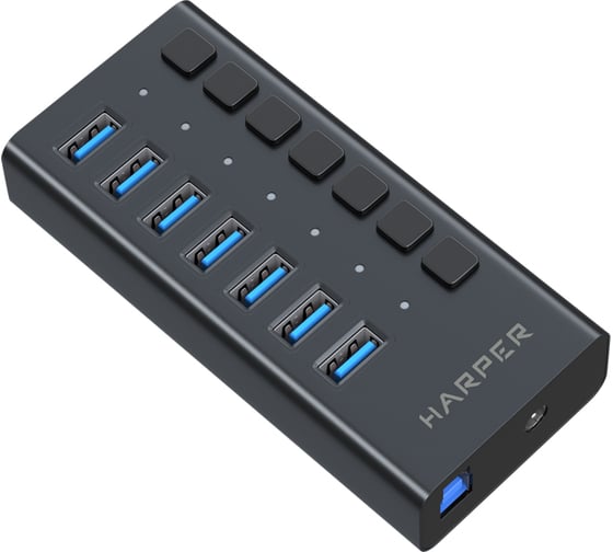 USB концентратор Harper HUB-07MB Black H00003295