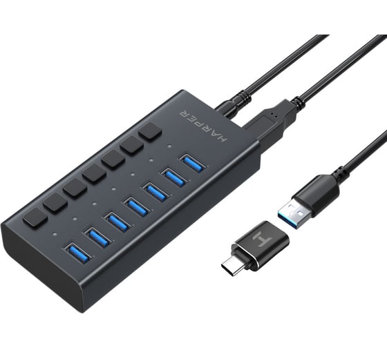 USB концентратор Harper HUB-07MB Black H00003295