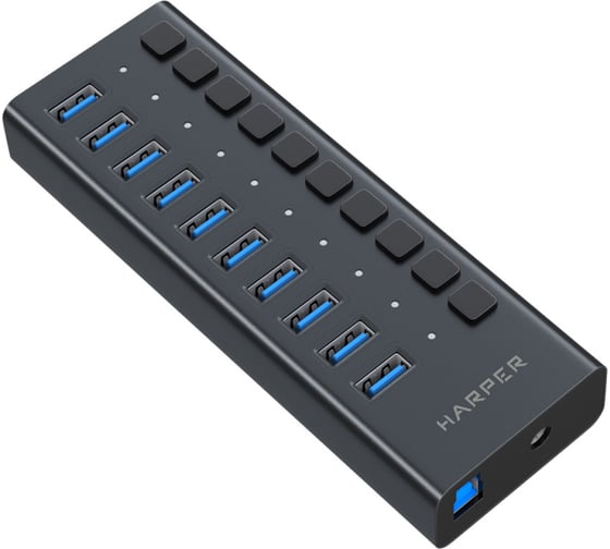 USB концентратор Harper HUB-10MB Black H00003294