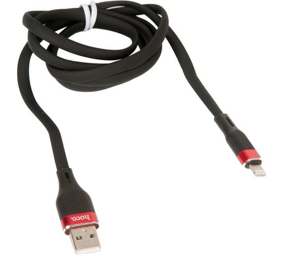 Кабель Hoco USB U72 Forest Silicone для Lightning, 2.4А, длина 1.2м, черный 757090 1