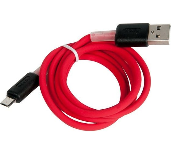 Кабель Hoco USB X48 Soft для Micro USB, 2.4A, длина 1.0м, красный 757102
