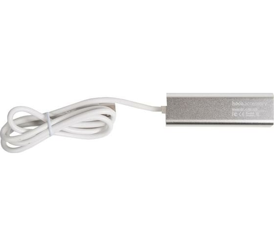 Переходник разветвитель Hoco HB1 USB - 4USB USB 2.0 - 480 Мбит/с, 0.8 м, серебро 878507