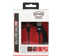 Кабель Micro USB 2.0 Heyner Премиум до 480 Mb/сек. 2 м. Черный 511560