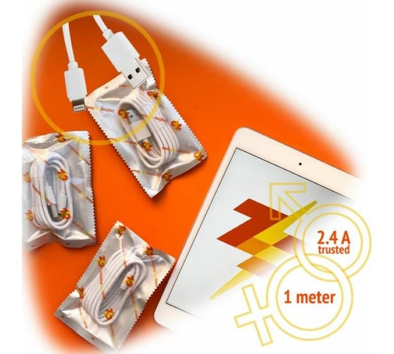 Кабель для iPhone ZeepDeep OneLove Lightning, 2.4A, FastCharging, 1м, white 795247