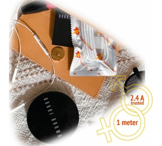 Кабель для смартфонов ZeepDeep OneLove type-c, 2.4A, FastCharging, 1м, white 795264