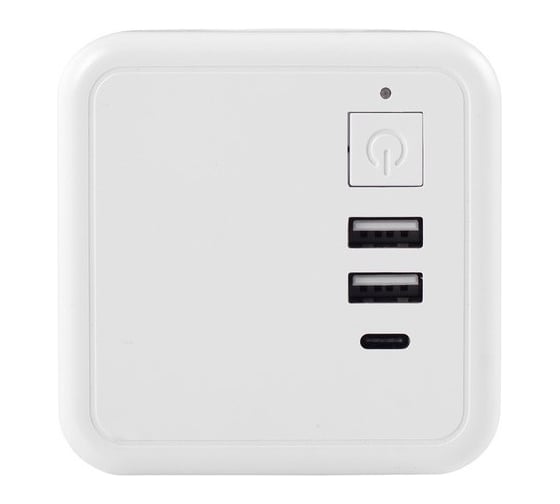 Разветвитель ROCKETSOCKET Cube Original 4 Euro 16A, 3 USB 2A+C с блоком 5В/3.0А  цвет серый GN1205
