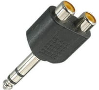 Переход 6.35мм штекер стерео - 2 x RCA гнездо Pro Legend пластик, PL2276