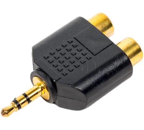 Переход 3.5мм штекер стерео - 2 x RCA гнездо Pro Legend пластик Gold, Gold, PL2267