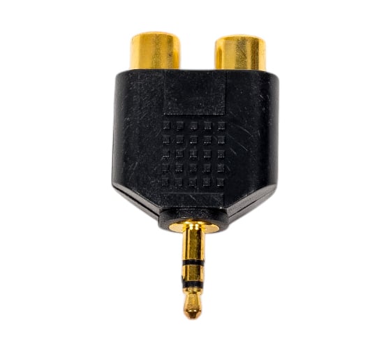 Переход 3.5мм штекер стерео - 2 x RCA гнездо Pro Legend пластик Gold, Gold, PL2267