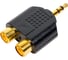 Переход 3.5мм штекер стерео - 2 x RCA гнездо Pro Legend пластик Gold, Gold, PL2267 2
