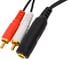 Переход 2 x RCA штекер - 6.35мм гнездо стерео Pro Legend пластик с кабелем 0,3м, Gold, PL2277 4
