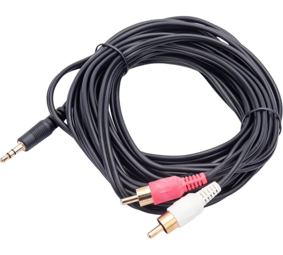 Аудио кабель ExeGate EX-CCA-458-5.0 3.5mm Jack M 2xRCA M, 5м, позолоченные контакты 225928