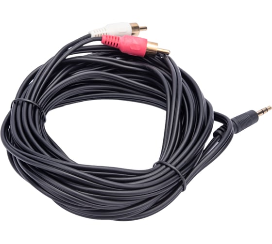 Аудио кабель ExeGate EX-CCA-458-5.0 3.5mm Jack M 2xRCA M, 5м, позолоченные контакты 225928