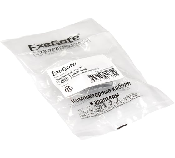 Переходник ExeGate HDMI-HDMI EX-HDMI-FFC 19F 19F, позолоченные контакты 284925