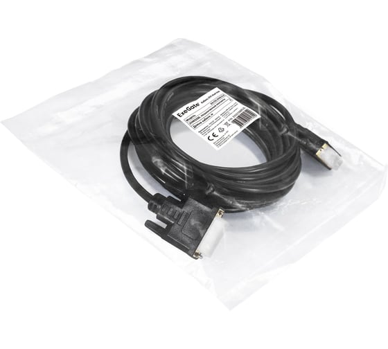 Кабель ExeGate DVI dual link EX-CC-DVI2-5.0 25M 25M, 5м, позолоченные контакты 257296