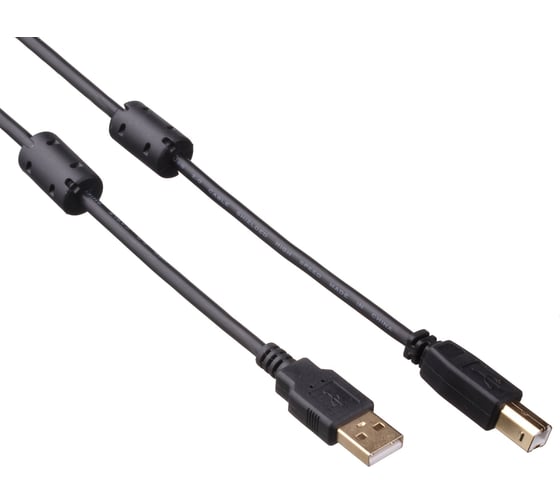 Кабель ExeGate USB 2.0 EX-CCF-USB2-AMBM-1.8 Am Bm, 1,8м, 2 фильтра 138946