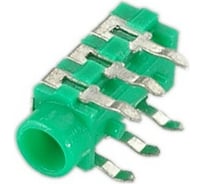 Разъем аудио Pro Legend 3.5мм гнездо стерео пластик на плату зеленый PL2120