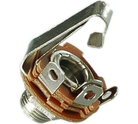 Разъем аудио Pro Legend 6.35мм гнездо моно металл на корпус с отключением с гайкой PL2141