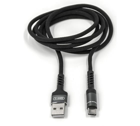 USB-кабель BYZ am-type-c 1.2 метра, 5a, нейлон, черный 23750-BC-025tBK
