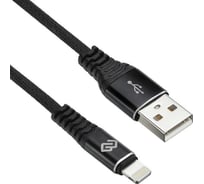 Кабель DIGMA LIGHT-1.2M-BLK USB (m)-Lightning (m), 1,2 метра, черный, 1 штука в упаковке 1080254