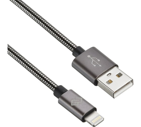 Кабель DIGMA LIGHT-1.2M-G USB (m)-Lightning (m), 1,2 метра, темно-серый, 1 штука в упаковке 1080347
