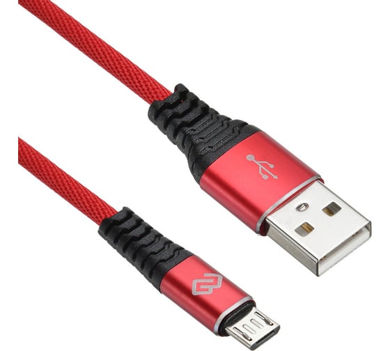 Кабель DIGMA MICROUSB-1.2M-BRAIDED-R USB (m)-micro USB (m),1,2 метра, красный, 1 штука в упаковке 1080371