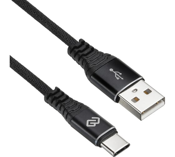 Кабель DIGMA TYPE-C-2M-BRAIDED-BLK USB (m)-USB Type-C (m), 2м, черный, 1 штука в упаковке 1084578 1