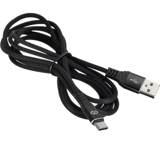 Кабель DIGMA TYPE-C-2M-BRAIDED-BLK USB (m)-USB Type-C (m), 2м, черный, 1 штука в упаковке 1084578