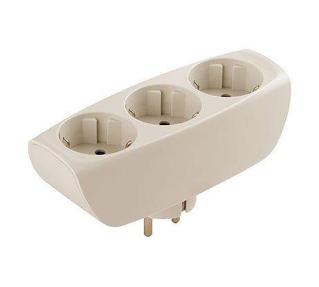 Тройник с заземлением и шторками SP-3e-I ЭРА слоновая кость, 3 гнезда ЭРА Б0002370