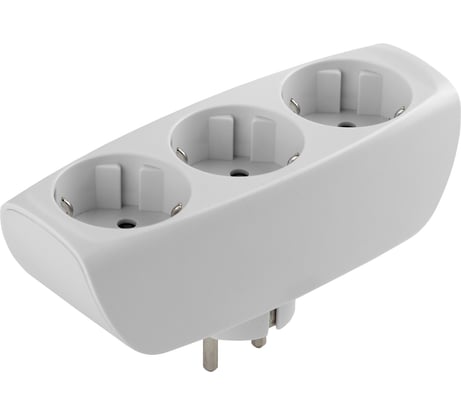 Тройник с заземлением и шторками SP-3e-W ЭРА белый, 3 гнезда ЭРА C0045529