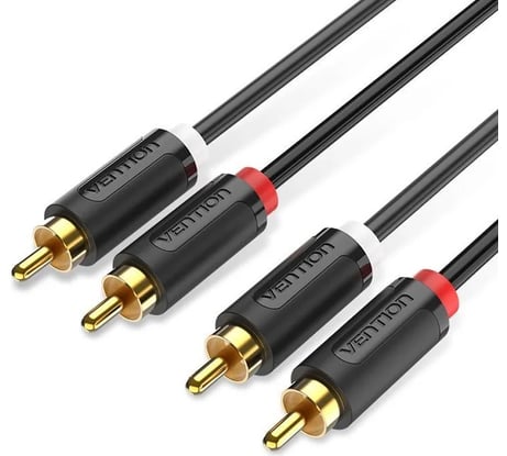 Кабель VENTION аудио 2RCA M/2RCA M - 2 м Чёрный BCMBH