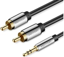 Кабель VENTION аудио Jack 3,5 mm M/2RCA M - 5 м Чёрный P550AC500-S 25069467