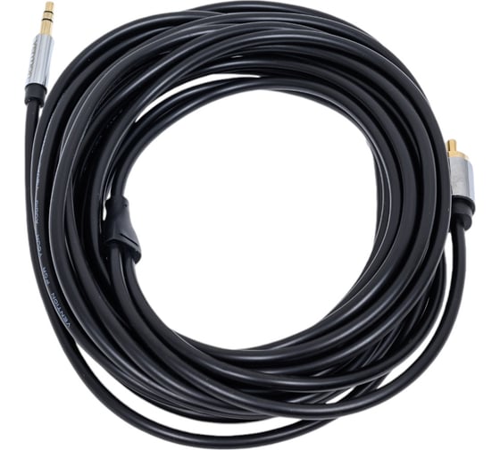Кабель VENTION аудио Jack 3,5 mm M/2RCA M - 5 м Чёрный P550AC500-S